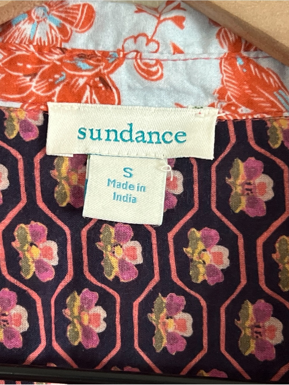 Sundance Kalamaria Patchwork Mixed Floral Print Long Sleeve Button Down Shirt S - Picture 6 of 8
